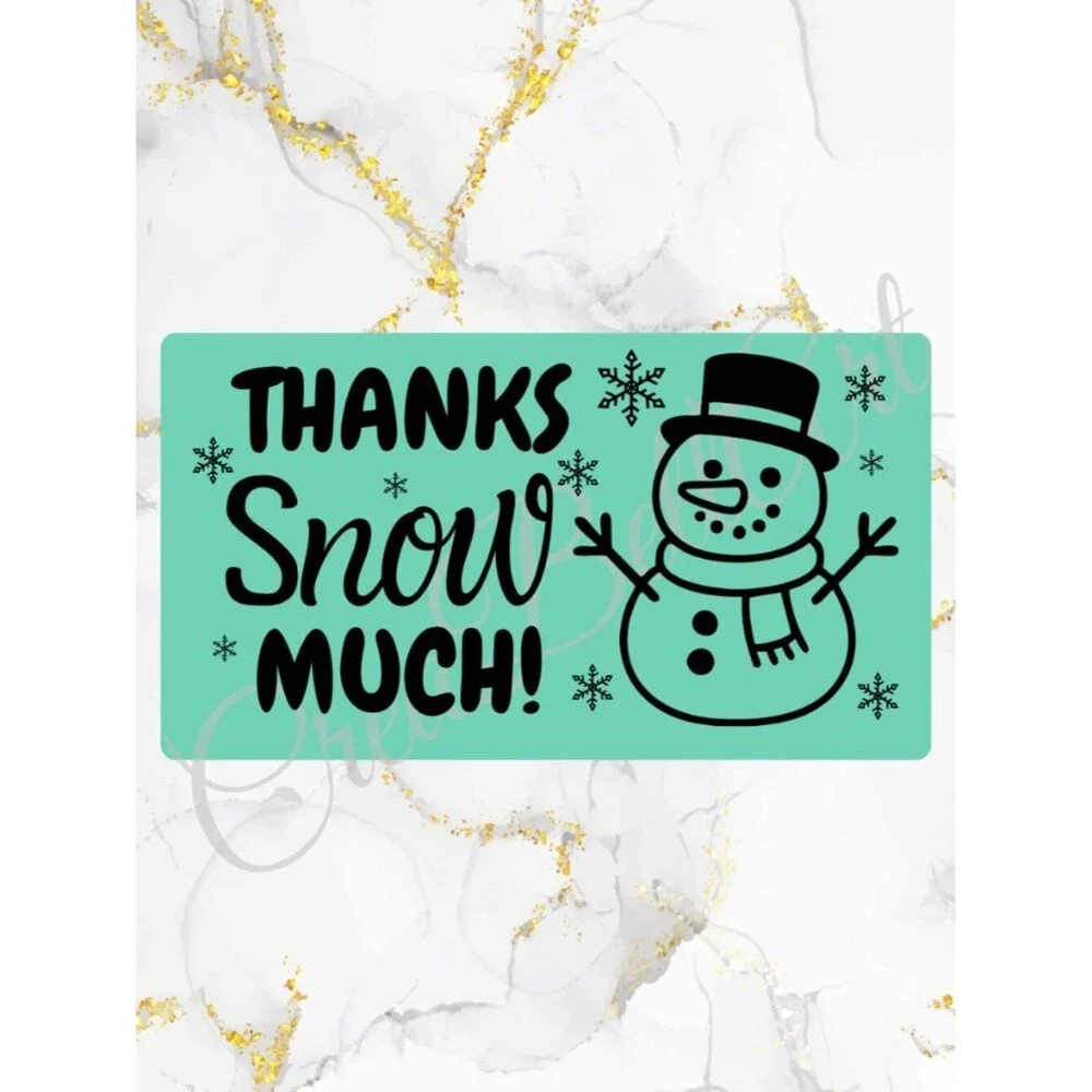 100 Christmas Snowman Stickers – Thank You Stickers 2.25 x 1.25